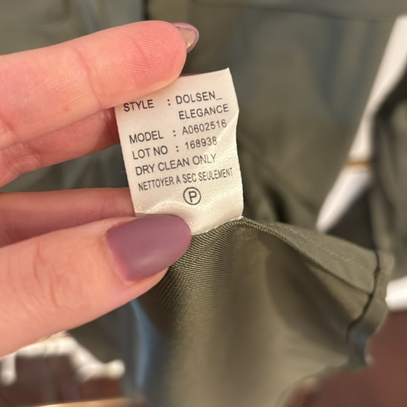 Theory Silk Blouse Olive Green - Picture 6 of 6